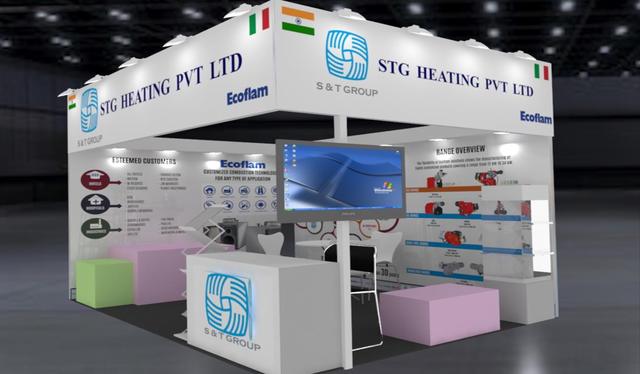 Exhibition booth designed by Perficient Events